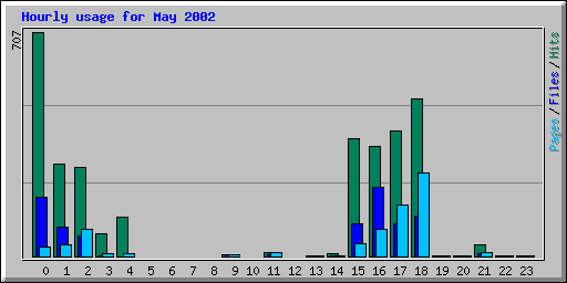 Hourly usage for May 2002